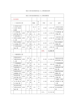 机房工程(机房装修)施工人工费用报价清单