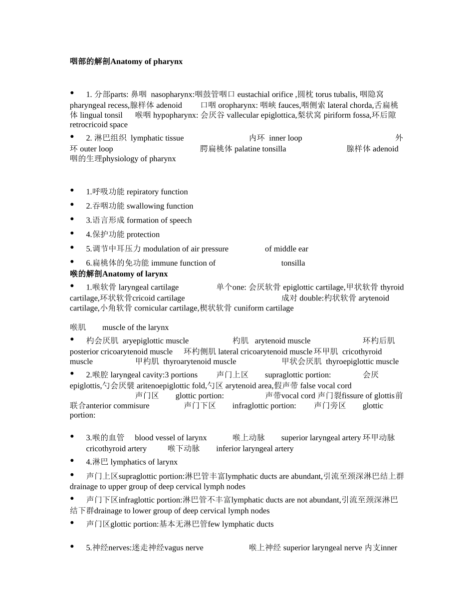 咽部的解剖Anatomy of pharynx_第1页