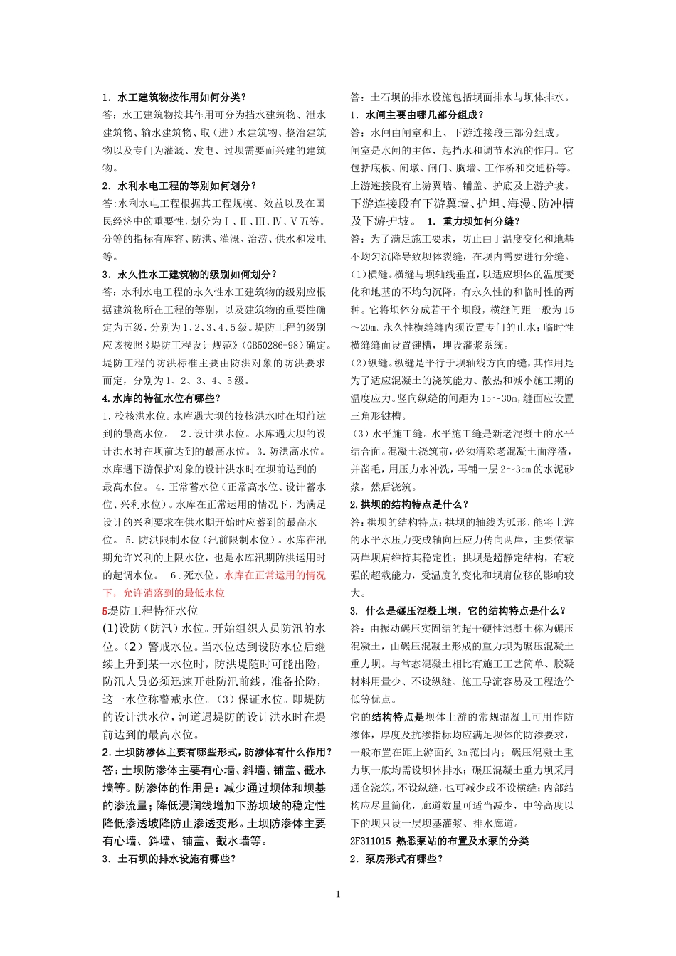 水利实物重点_第1页