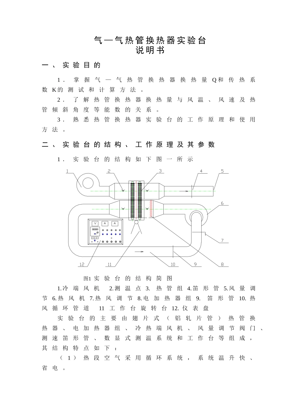气—气热管换热器实验台_第1页