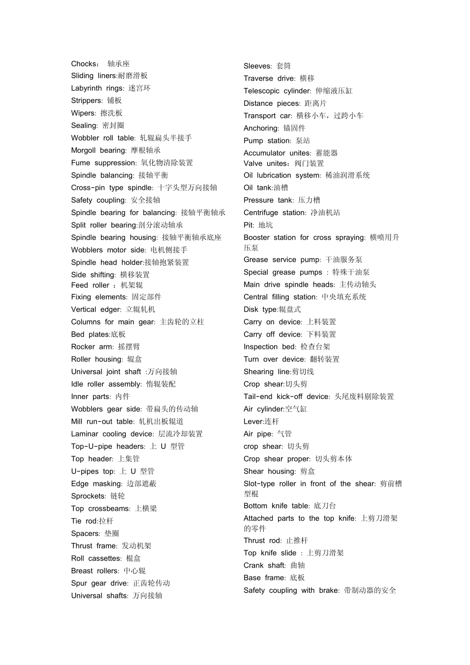 钢铁厂轧机术语外语_第2页
