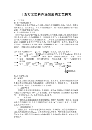 十五万套塑料件涂装线的工艺探究
