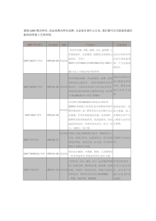 进口模具焊丝牌号大全