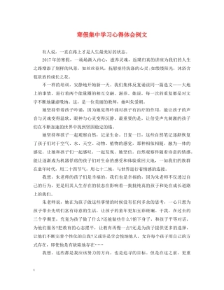寒假集中学习心得体会例文 