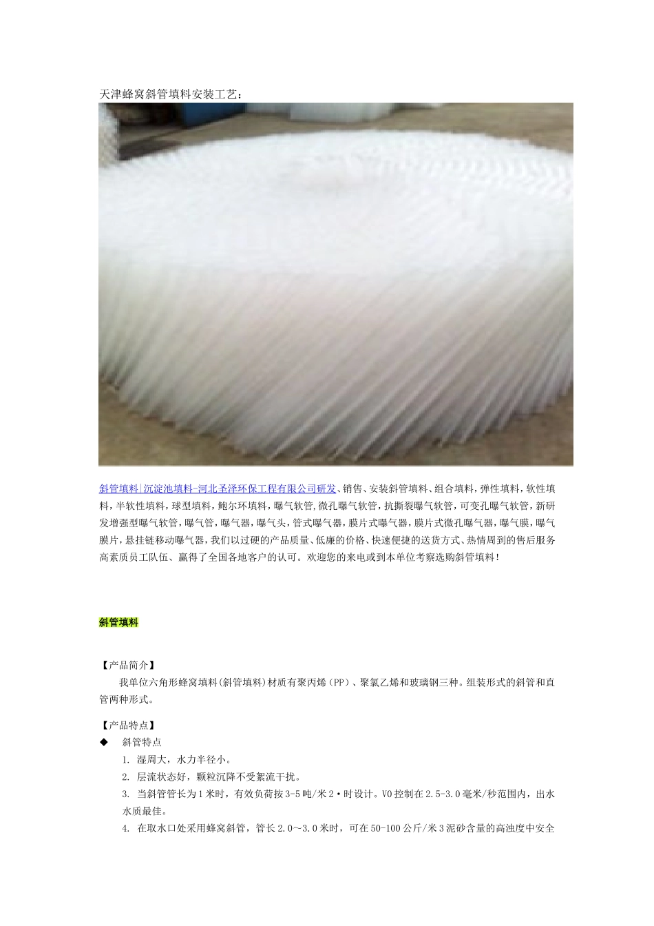 天津蜂窝斜管填料安装工艺_第1页