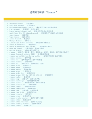你有所不知的Diamond