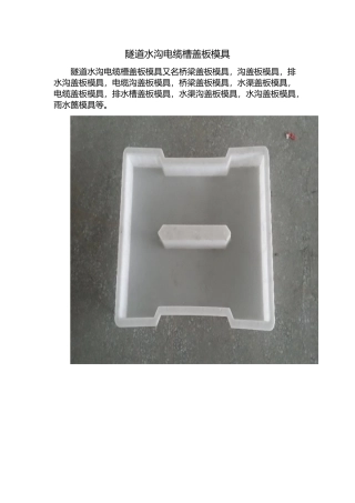 隧道水沟电缆槽盖板模具