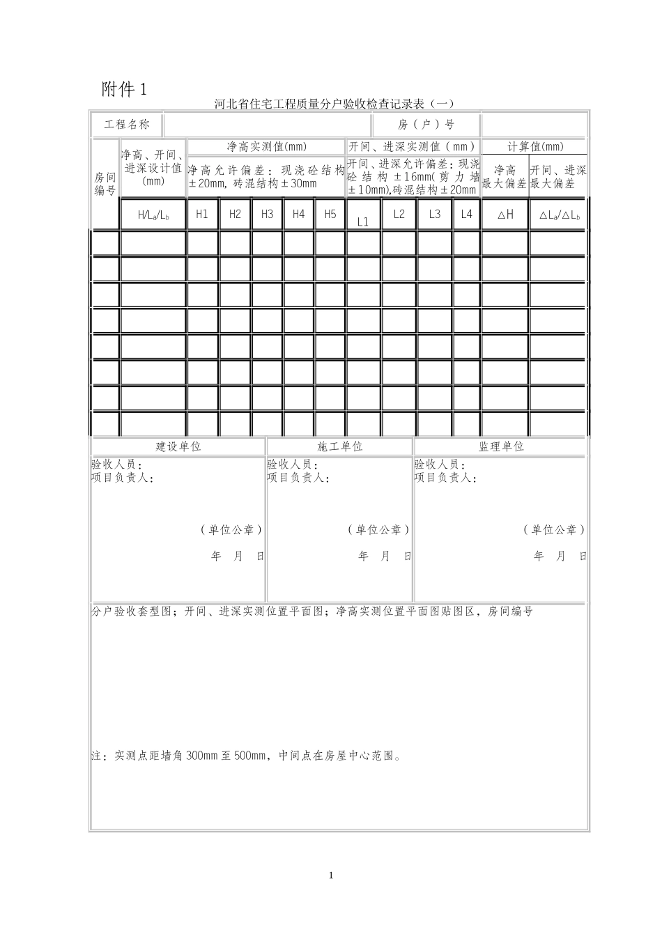 河北分户验收表_第1页