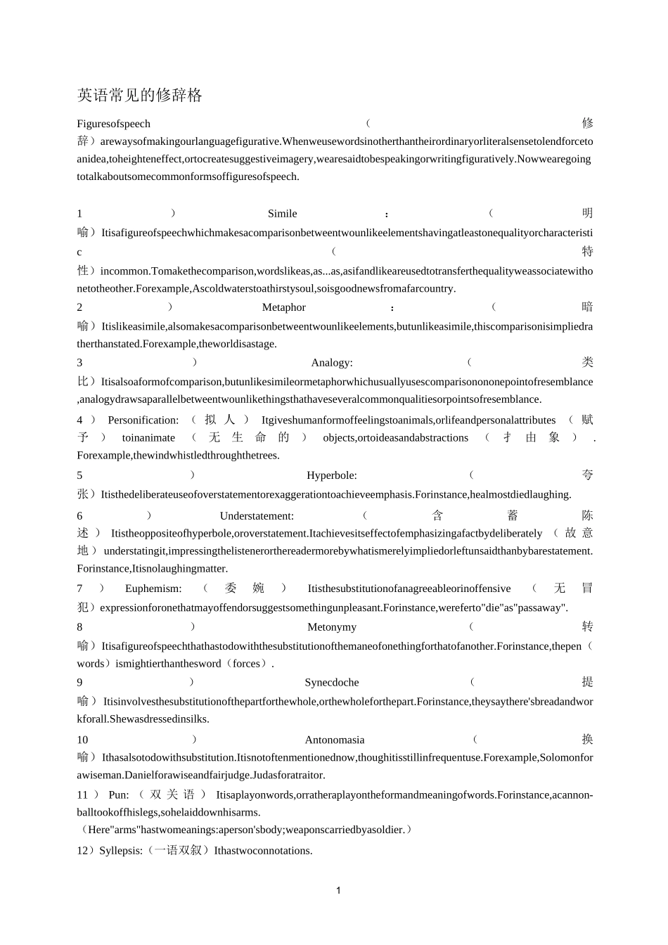 英语常见的修辞格_第1页