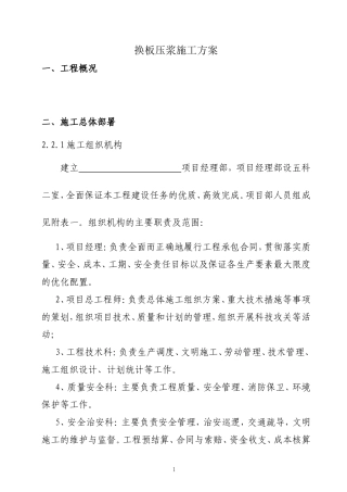 换板压浆施工方案