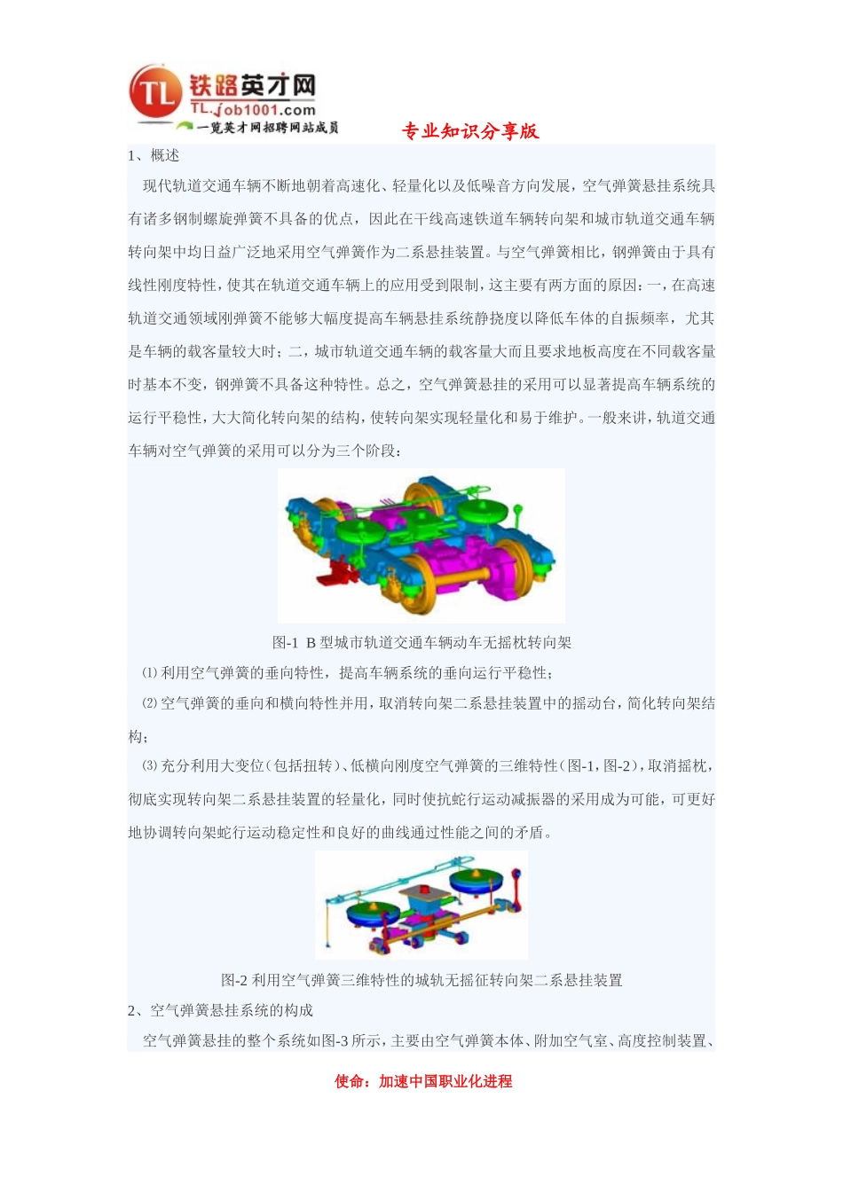 现代轨道交通车辆转向架用空气弹簧悬挂技术_第1页