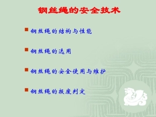 钢丝绳的安全技术