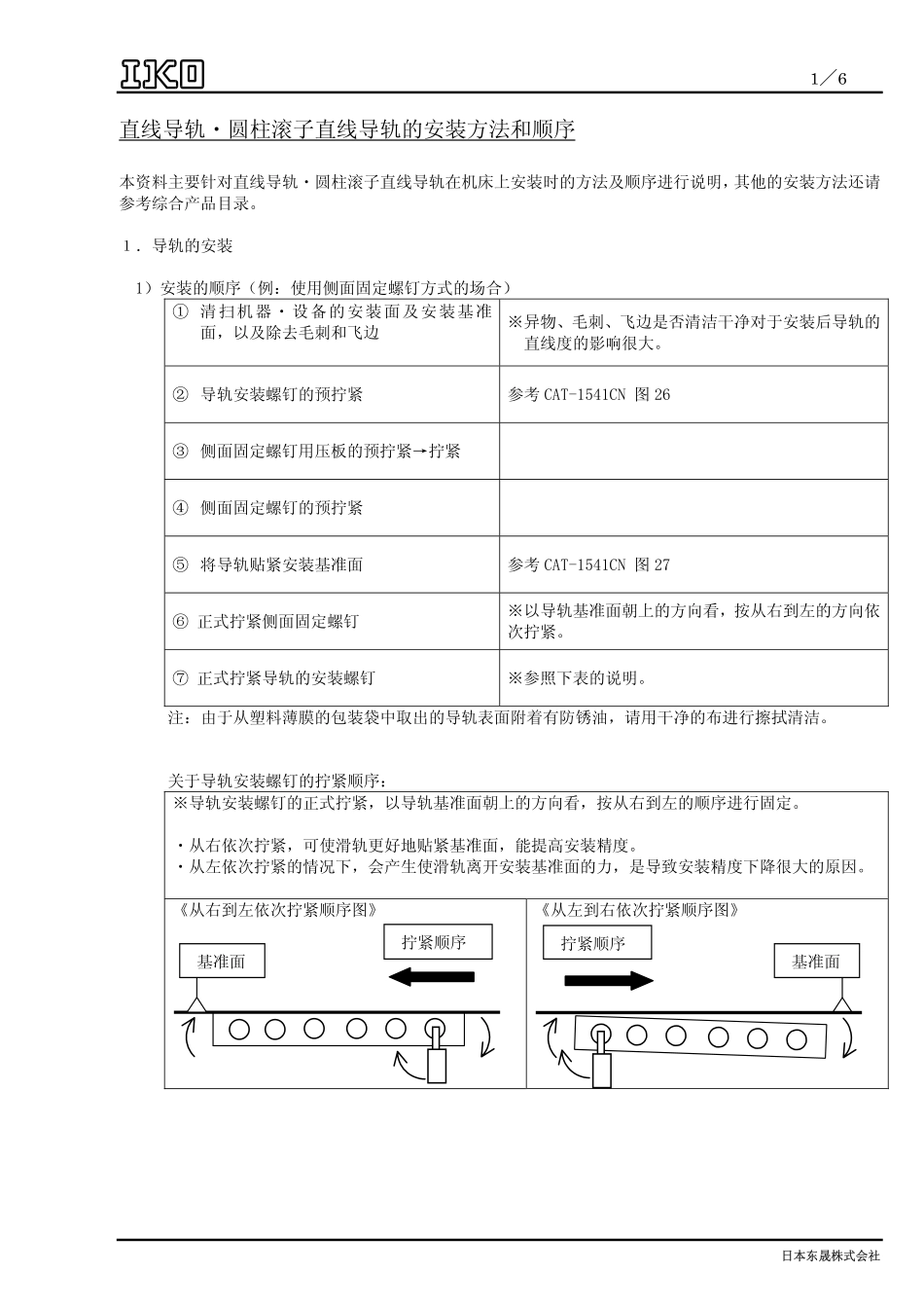 直线导轨安装说明_第1页