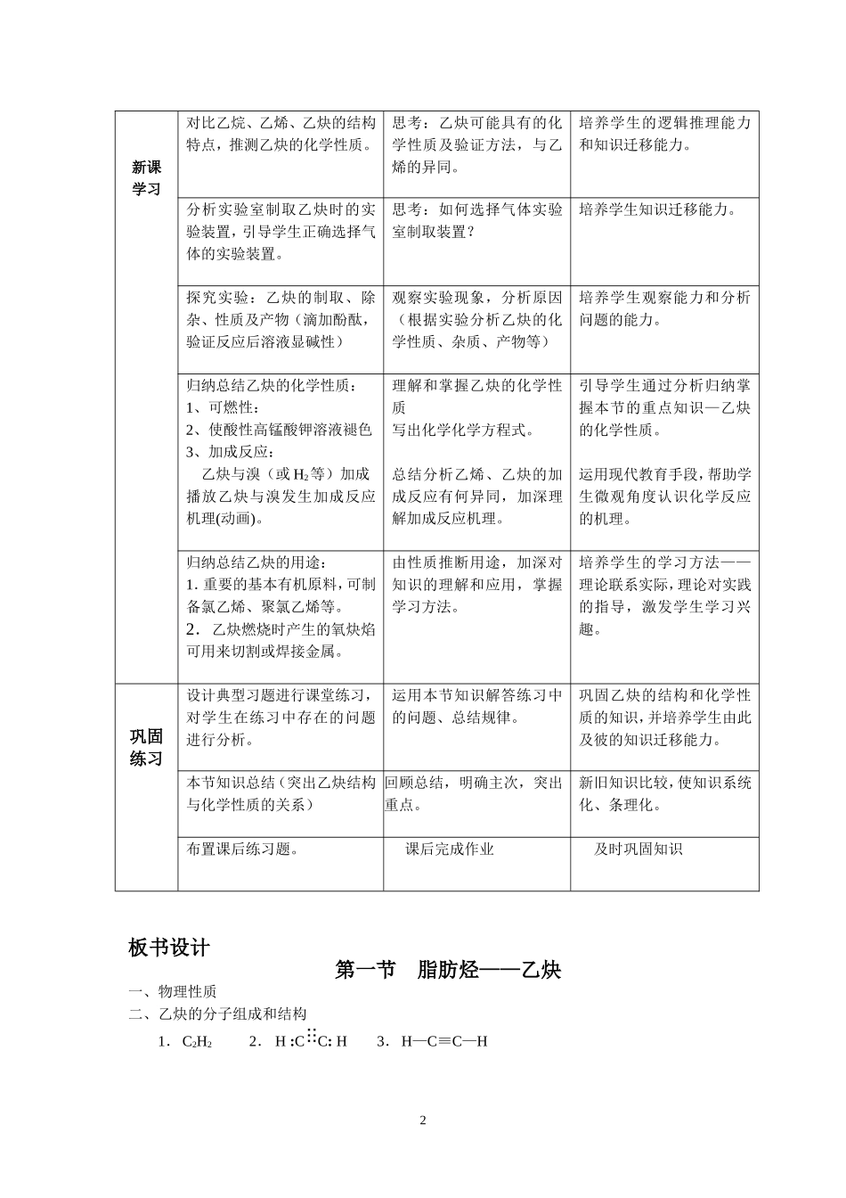乙炔教学设计_第2页