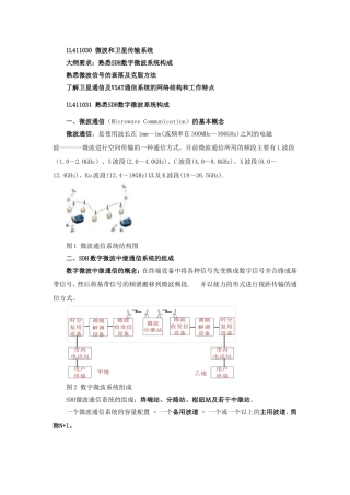 一级建造师(通信)讲义-----第07讲 1L411030微波和卫星传输系统(一)