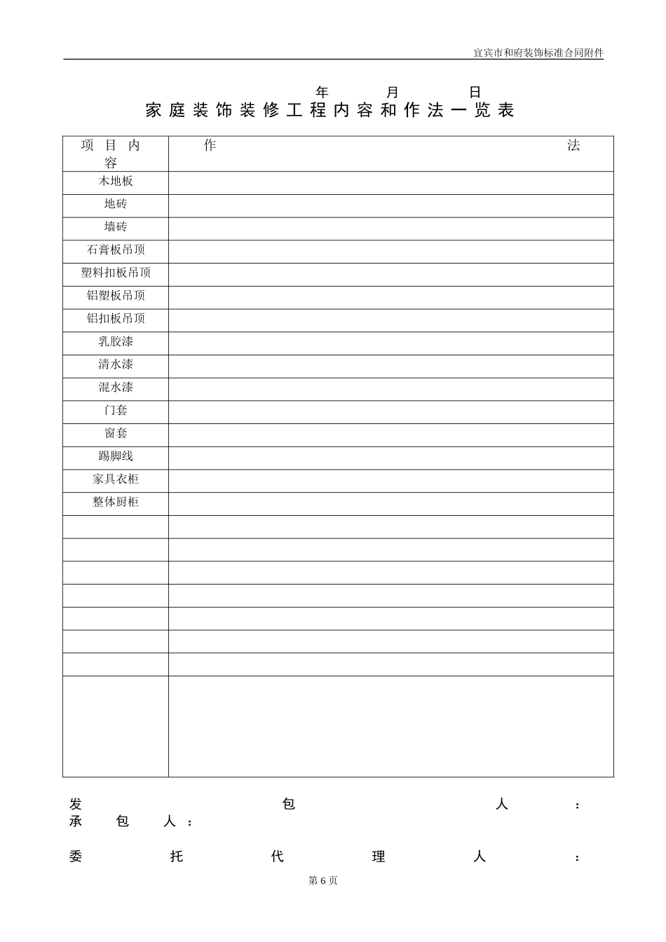 家庭装饰装修工程施工项目确认表_第2页