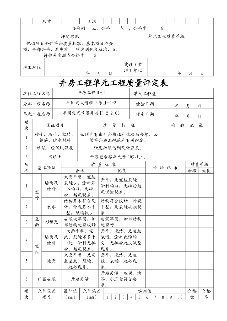 井房单元工程质量评定表(半固定式)_第3页
