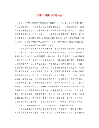 交警文明执法心得体会 