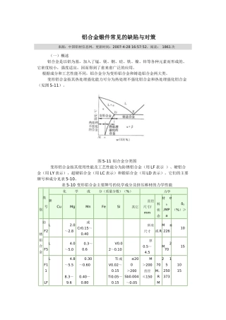 铝合金锻件的缺陷与对策