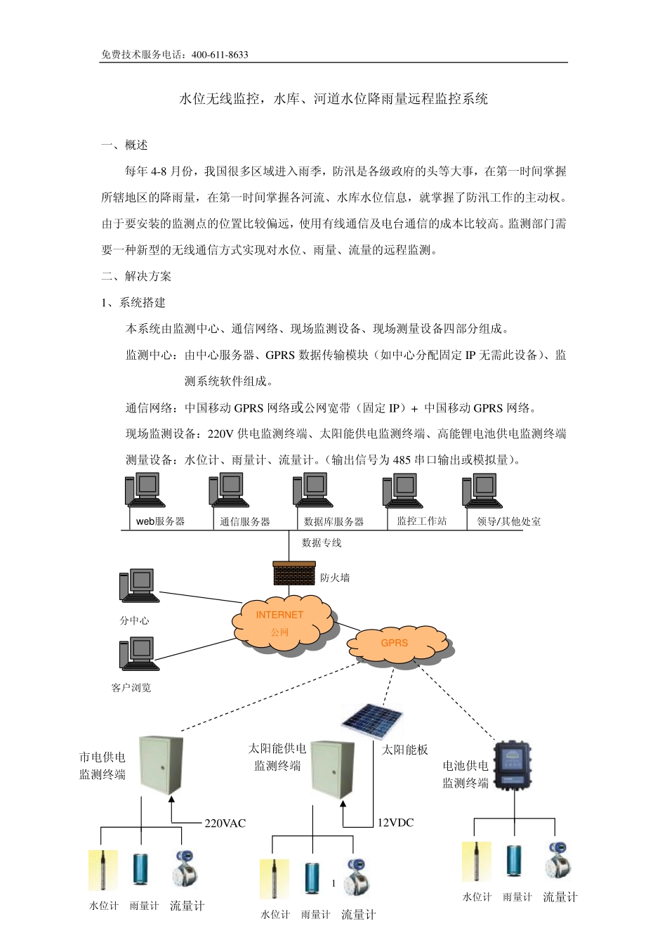 水位无线监控,水库、河道水位远程监控_第1页