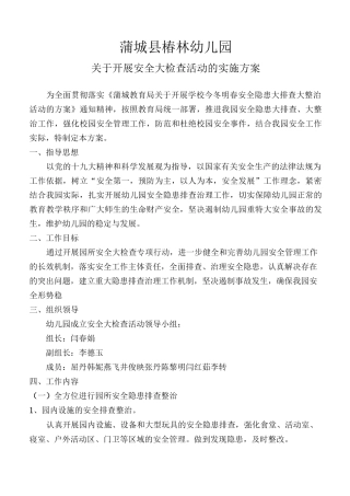 安全大排查大整治活动方案