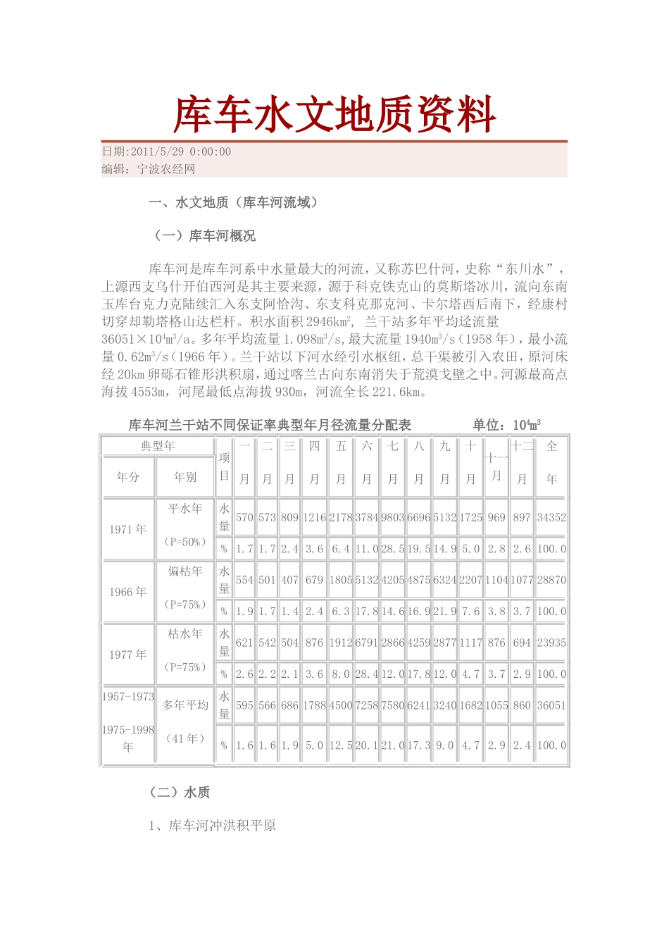 库车水文地质资料_第1页