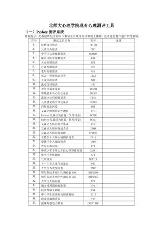 各种测量量表