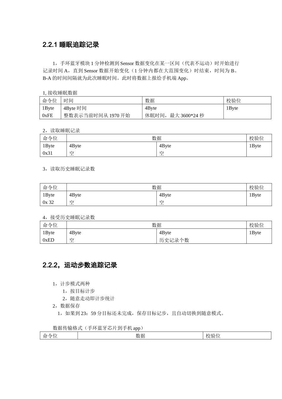 智能手环开发方案--蓝牙通讯协议_第2页