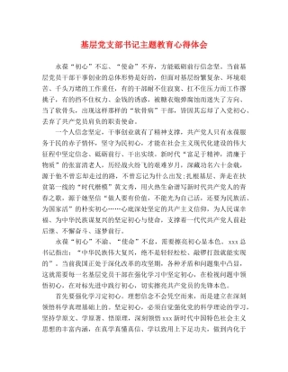 基层党支部书记主题教育心得体会 
