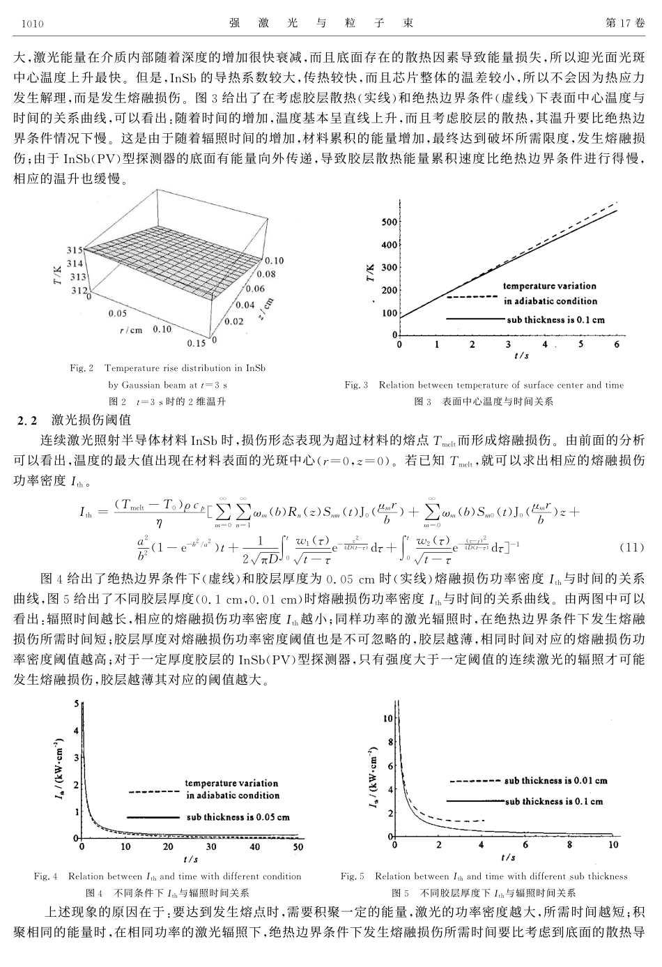 激光辐照InSb(PV)型探测器的热损伤_第3页