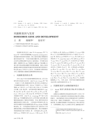 同源框基因与发育
