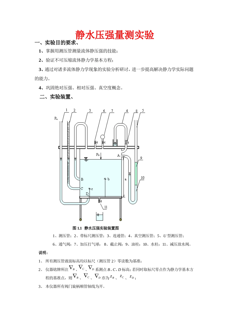 静水压强量测实验_第1页