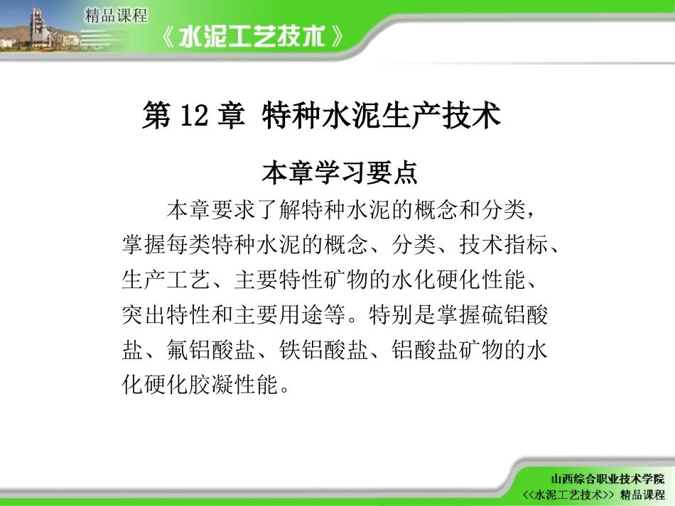 特种水泥生产技术_第1页