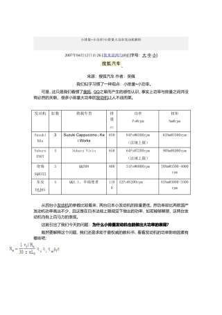 小排量大功率