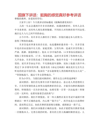 国旗下讲话挺胸的感觉真好 