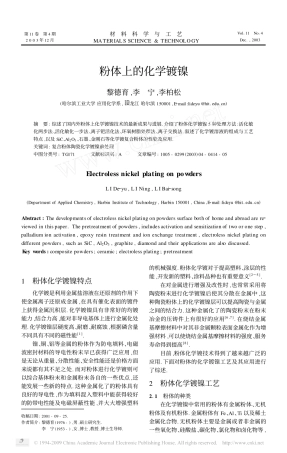粉体上的化学镀镍