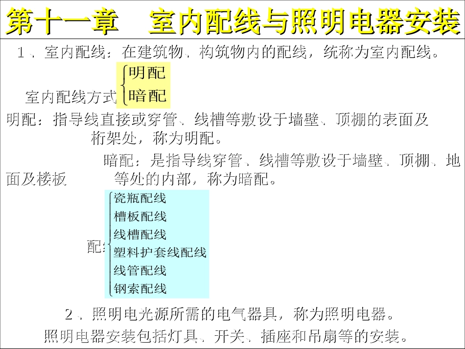第十一章  室内配线与照明_第1页
