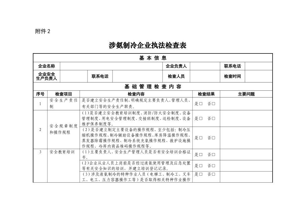 涉氨企业自查表_第1页