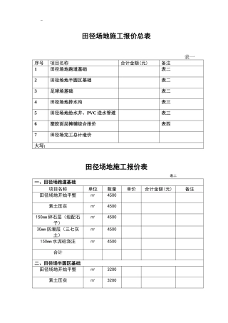 临西跑道报价表(改好)doc