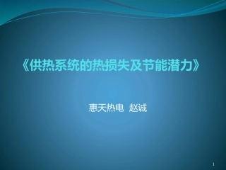 供热系统的热损失及节能潜力(赵诚)