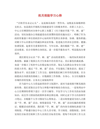 机关效能学习心得 