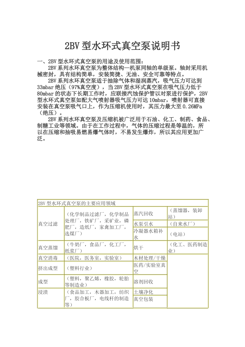 真空泵说明书_第1页