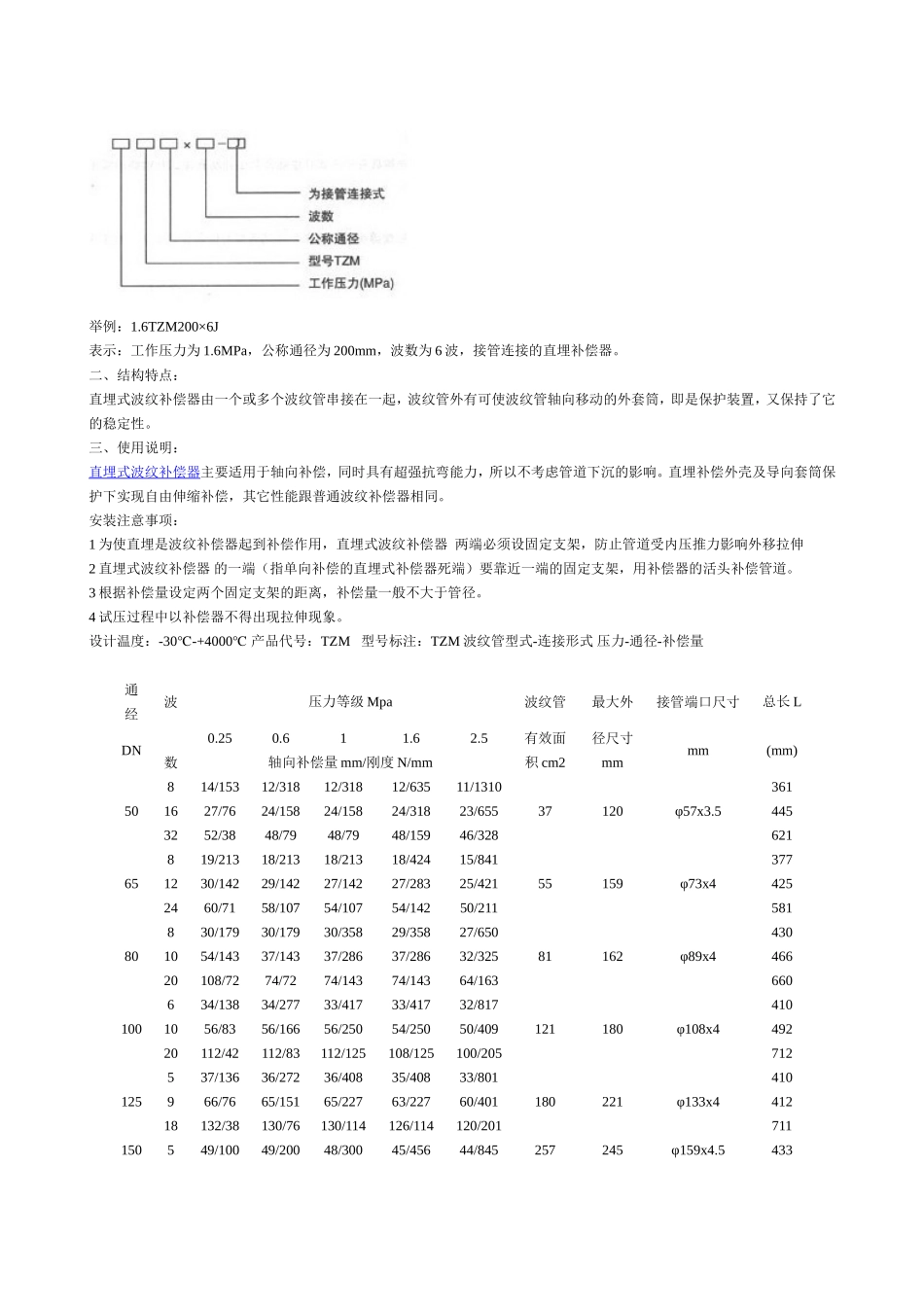 直埋式波纹补偿器说明_第2页