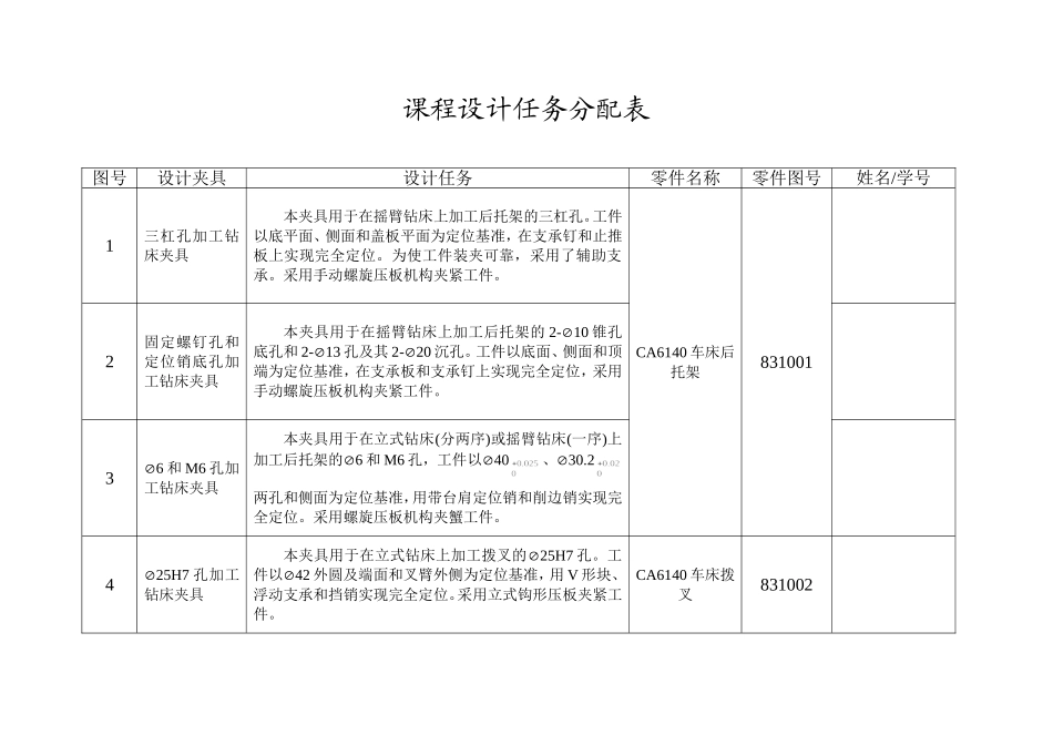 课程设计任务分配表_第1页