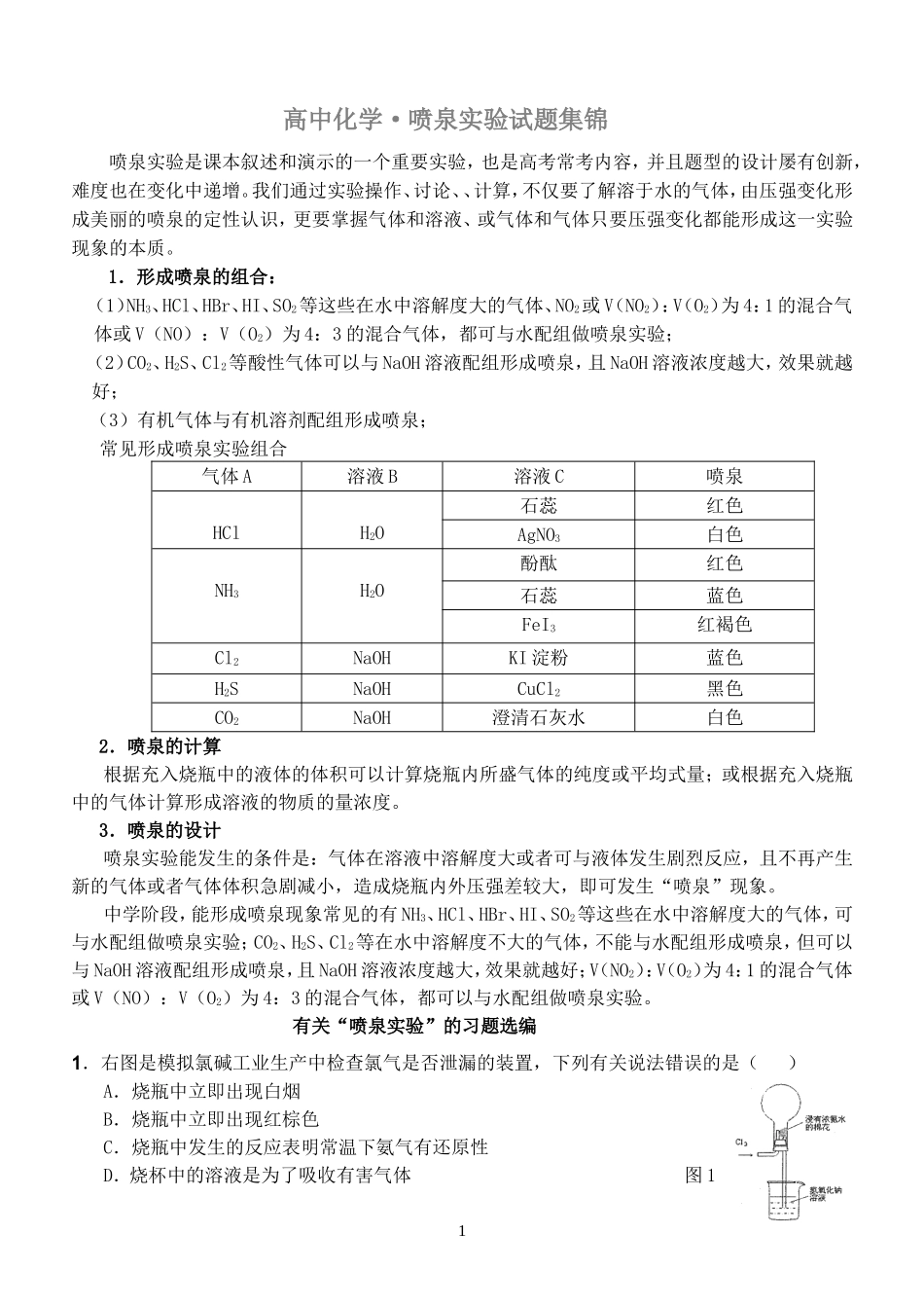 高中化学喷泉_第1页