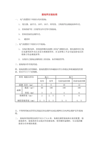 接地网安装标准