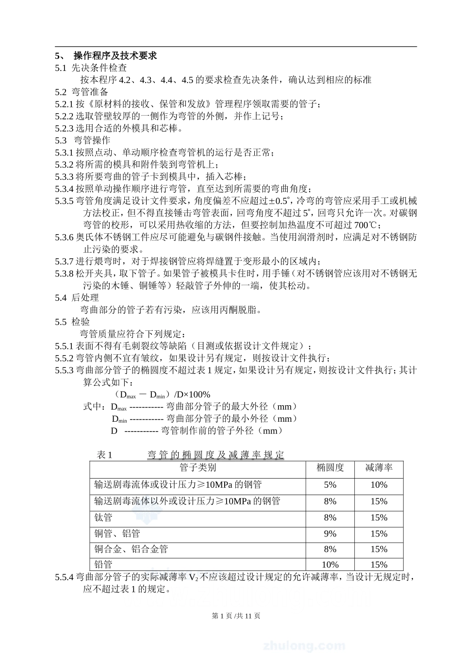 管道弯管加工作业指导书_secret_第2页
