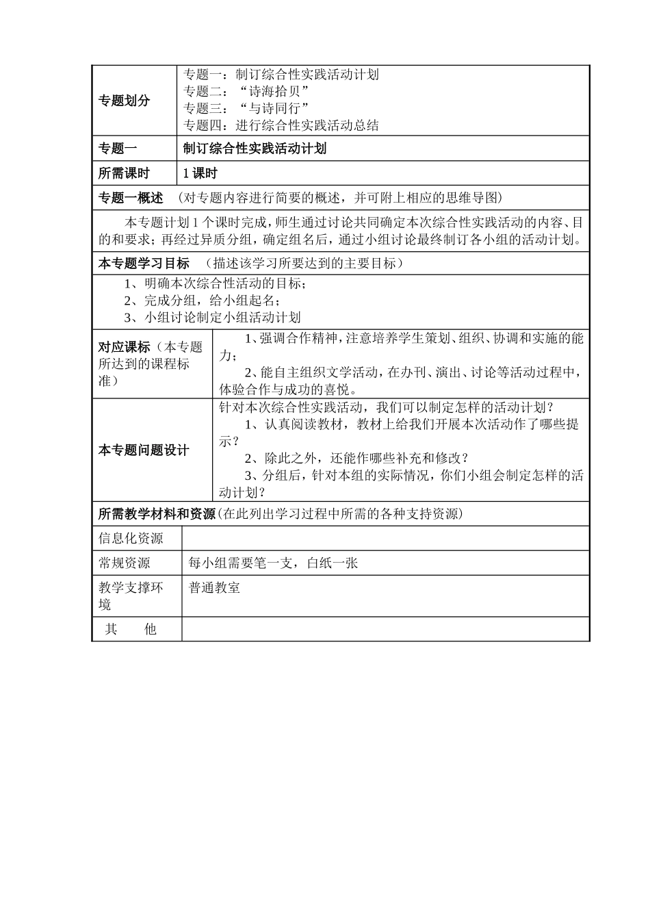 胡海勇 主题单元设计《轻叩诗歌的大门》_第3页