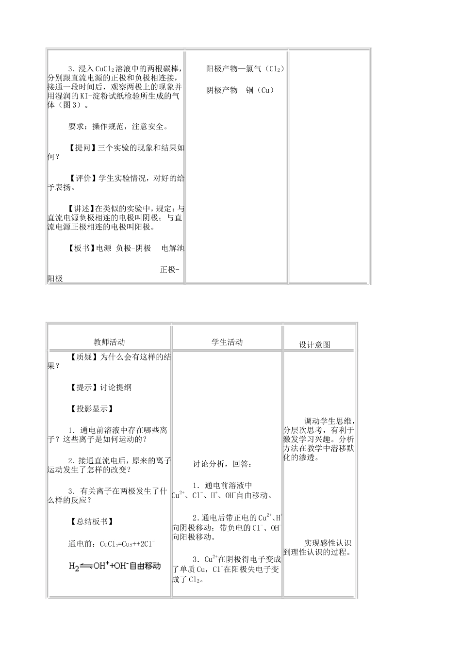 高中化学《电解和电镀》教案_第3页
