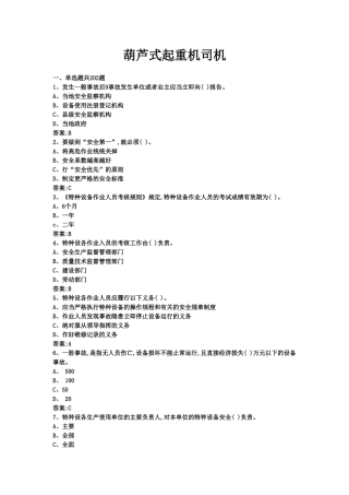 葫芦式起重机司机